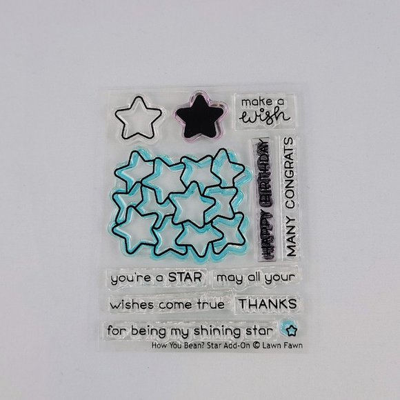 Clear Stamp Set Lawn Fawn How You Bean? Star Add-On Birthday Wish Read - Picture 2 of 6